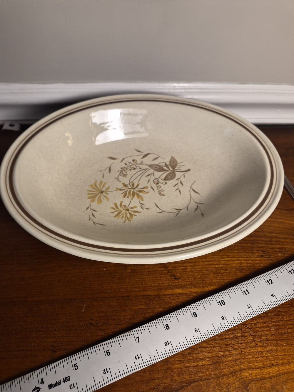 Royal Doulton Cream and Brown Floral Serving Bowl"Sandsprite"